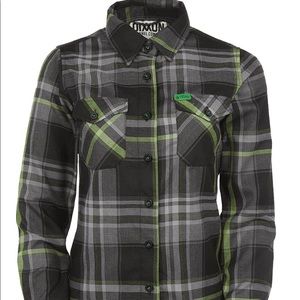 DIXXON SUBLIME Womens Medium Flannel Grey/Green/black